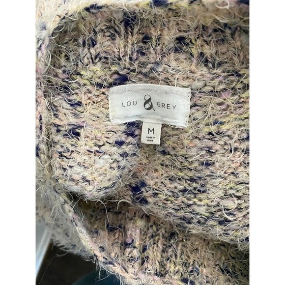 Lou & Grey - oversized thick chunky multi color fuzzy knitted sweater, size Med - Picture 5 of 6